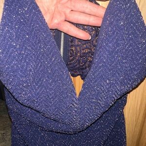 Chic Navy Blue Glitter Mini Dress Medium